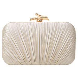 1554 Gold Clutch Purses Evening Bag Satin Pleated Evening Bags Formal